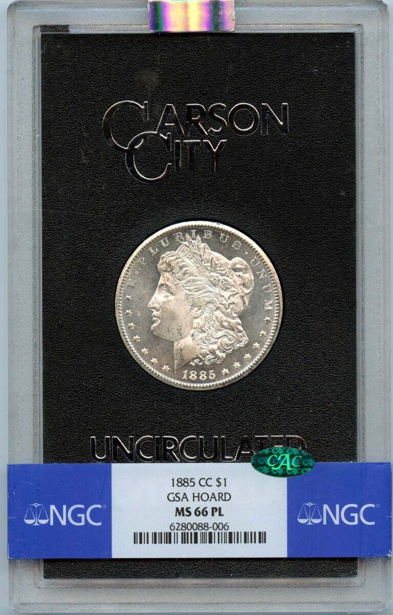 1885-CC Morgan Dollar GSA HOARD S$1 NGC MS66PL (CAC)