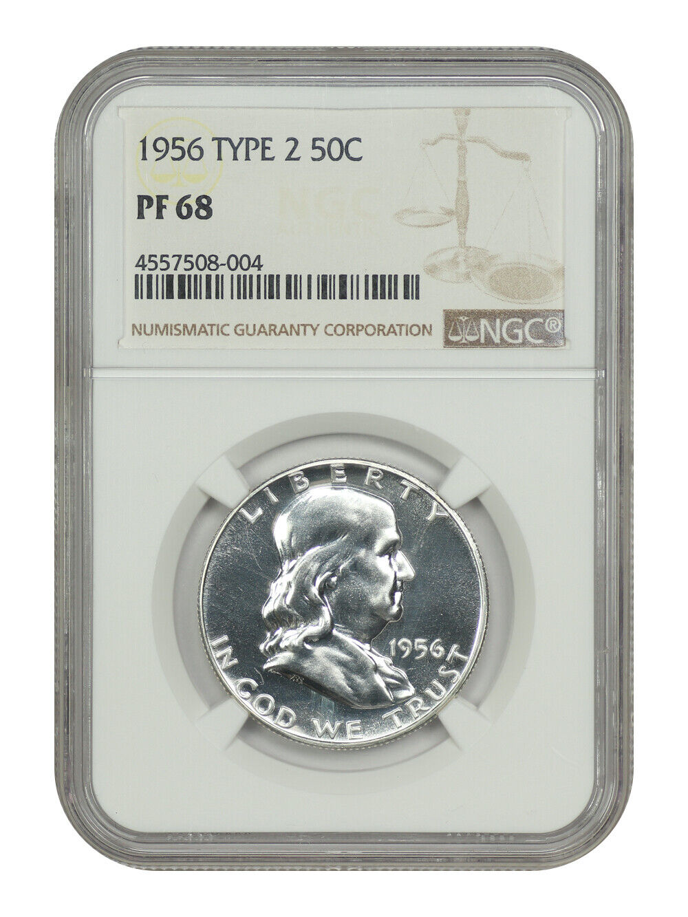 1956 50C Type 2 NGC PR68 - Franklin Half Dollar