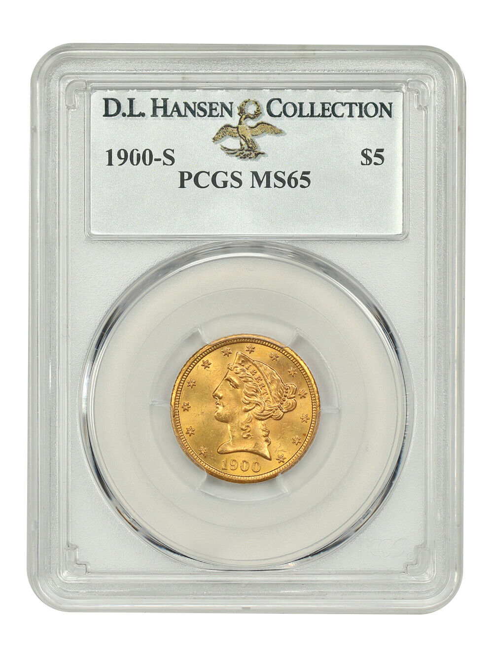 1900-S $5 PCGS MS65 ex: D.L. Hansen - Liberty Head $5