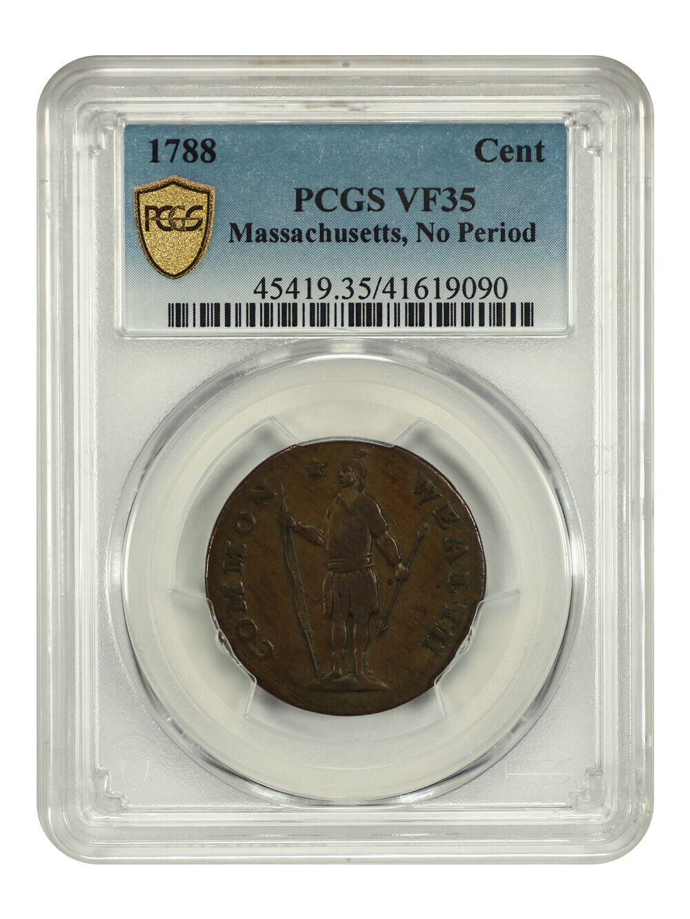 1788 Massachusetts Cent PCGS VF35 (No Period) - Colonials