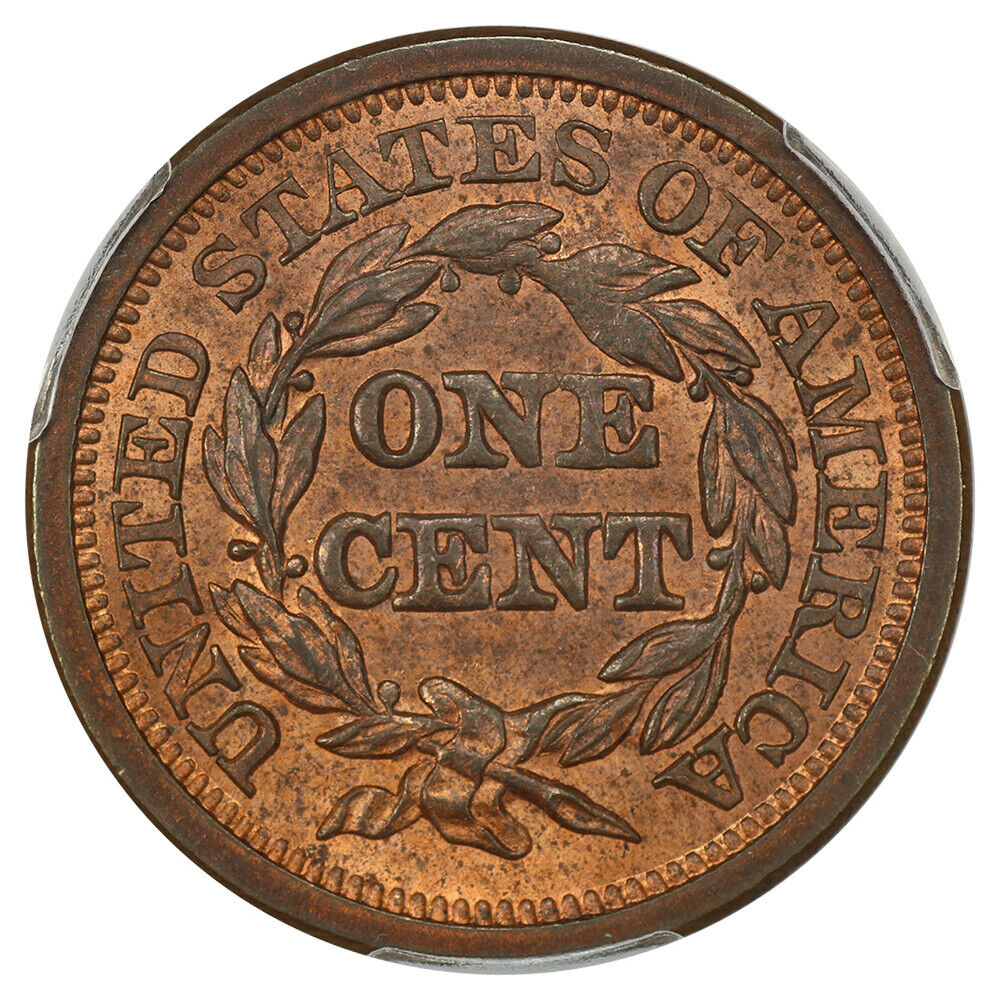 1851 1c PCGS MS63 RB (N-40) ex: D.L. Hansen
