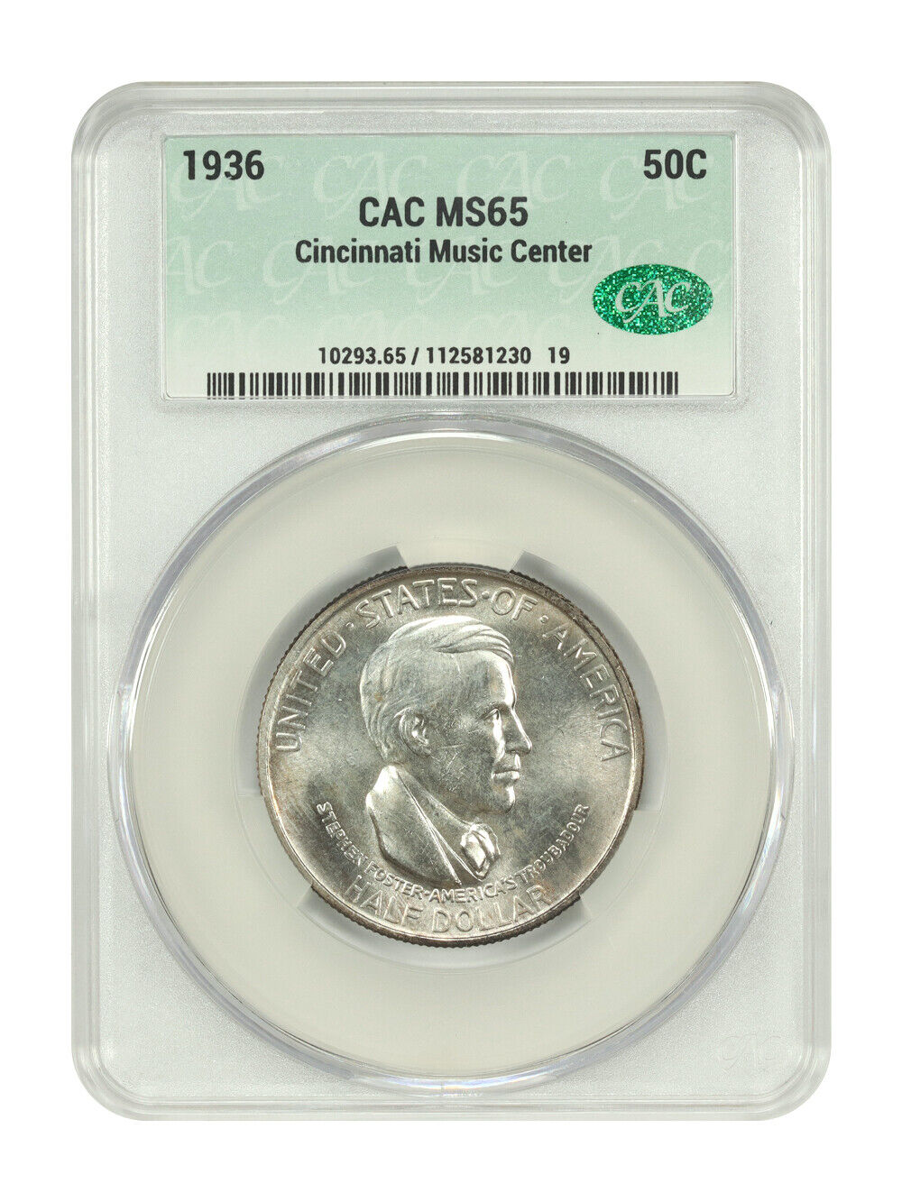 1936 50C Cincinnati CACG MS65 - Classic Silver Commemorative
