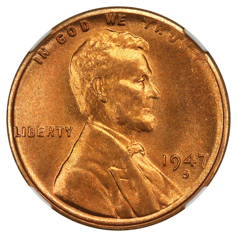 1947-S 1c NGC MS67 RD