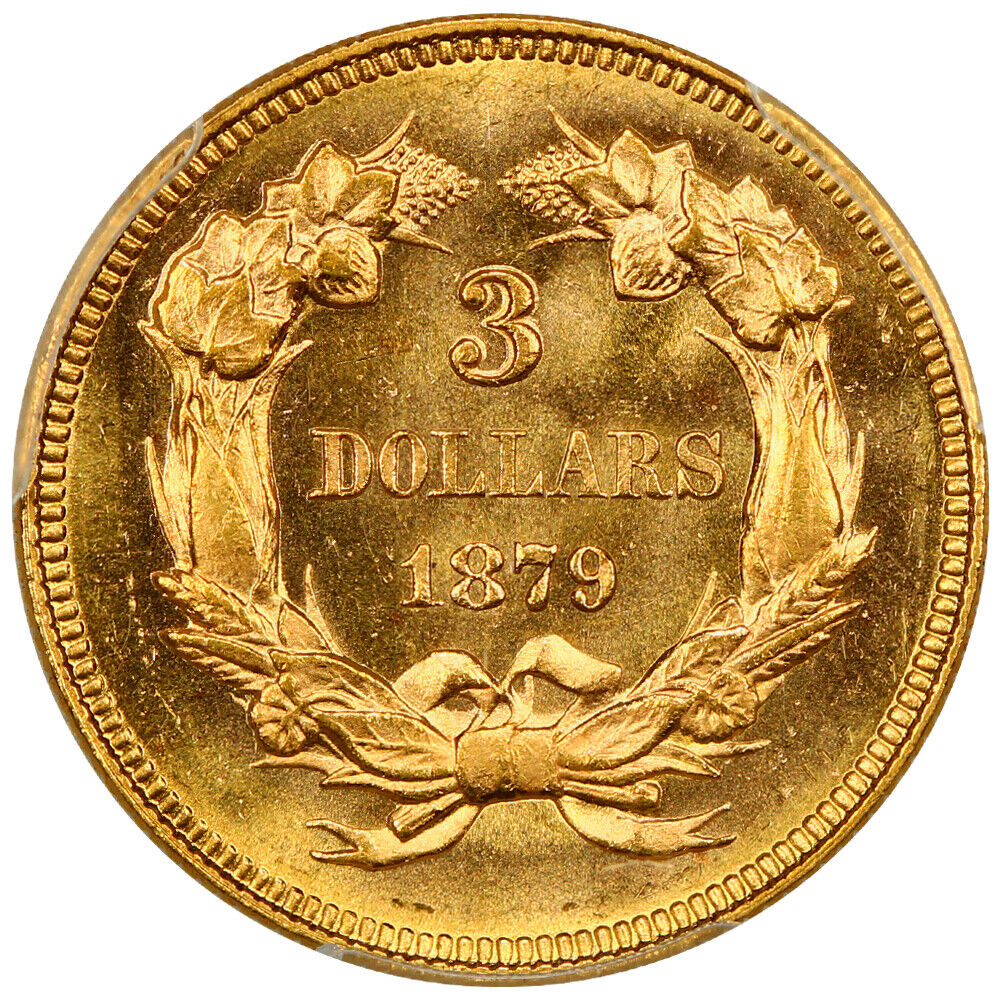 1879 $3 PCGS MS65 ex: D.L. Hansen