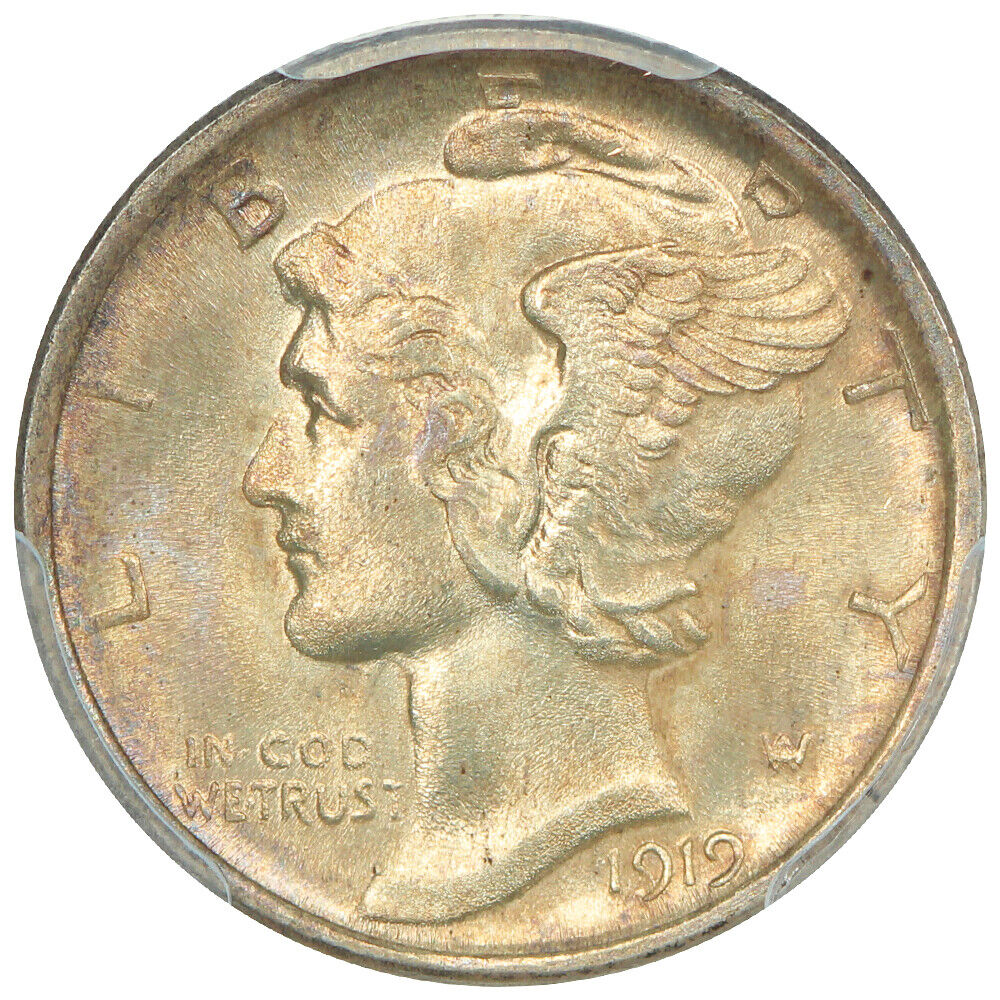 1919-D 10C PCGS MS65FB ex: D.L. Hansen