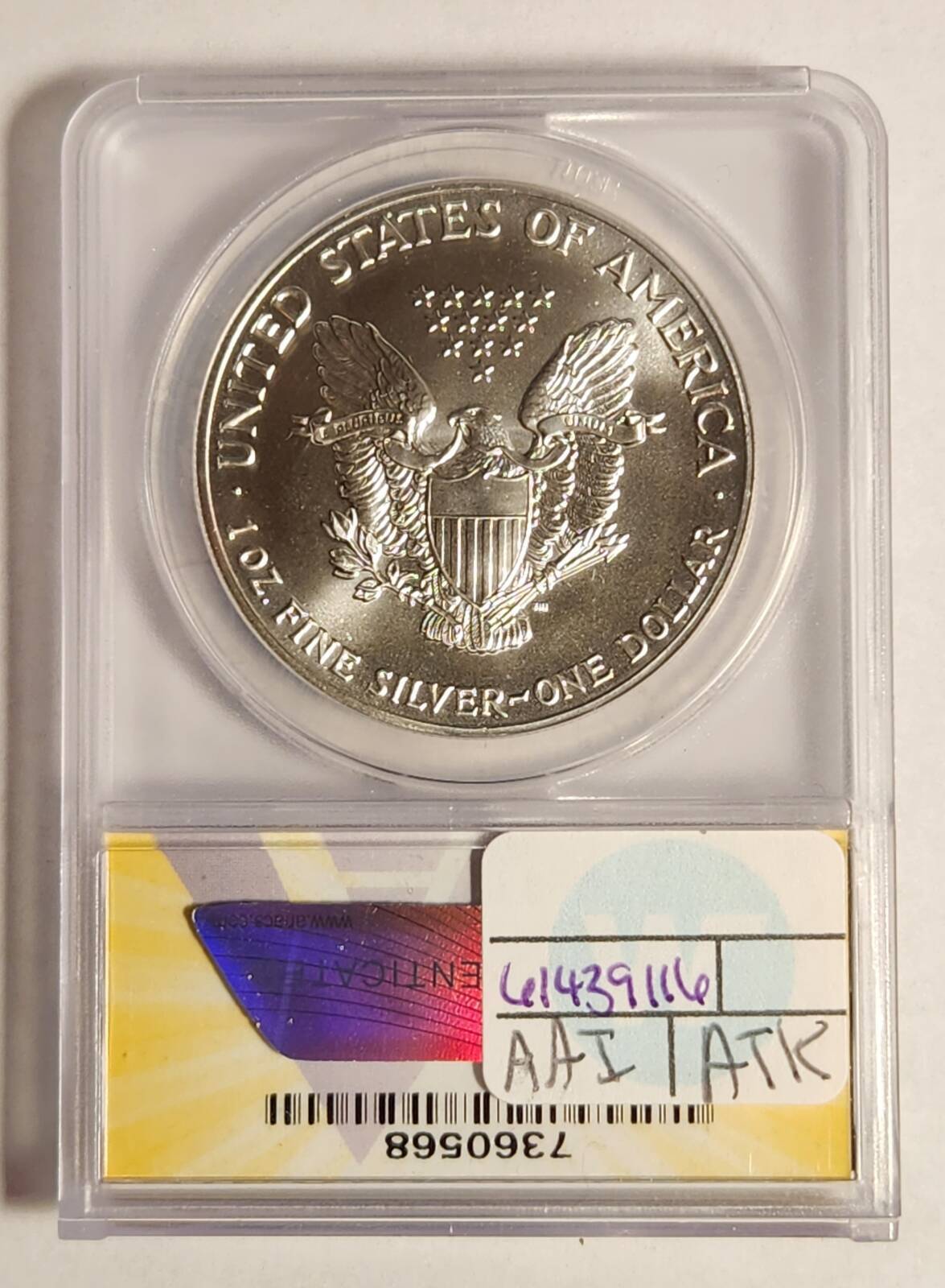 1989 P ANACS MS-70 - SILVER EAGLE