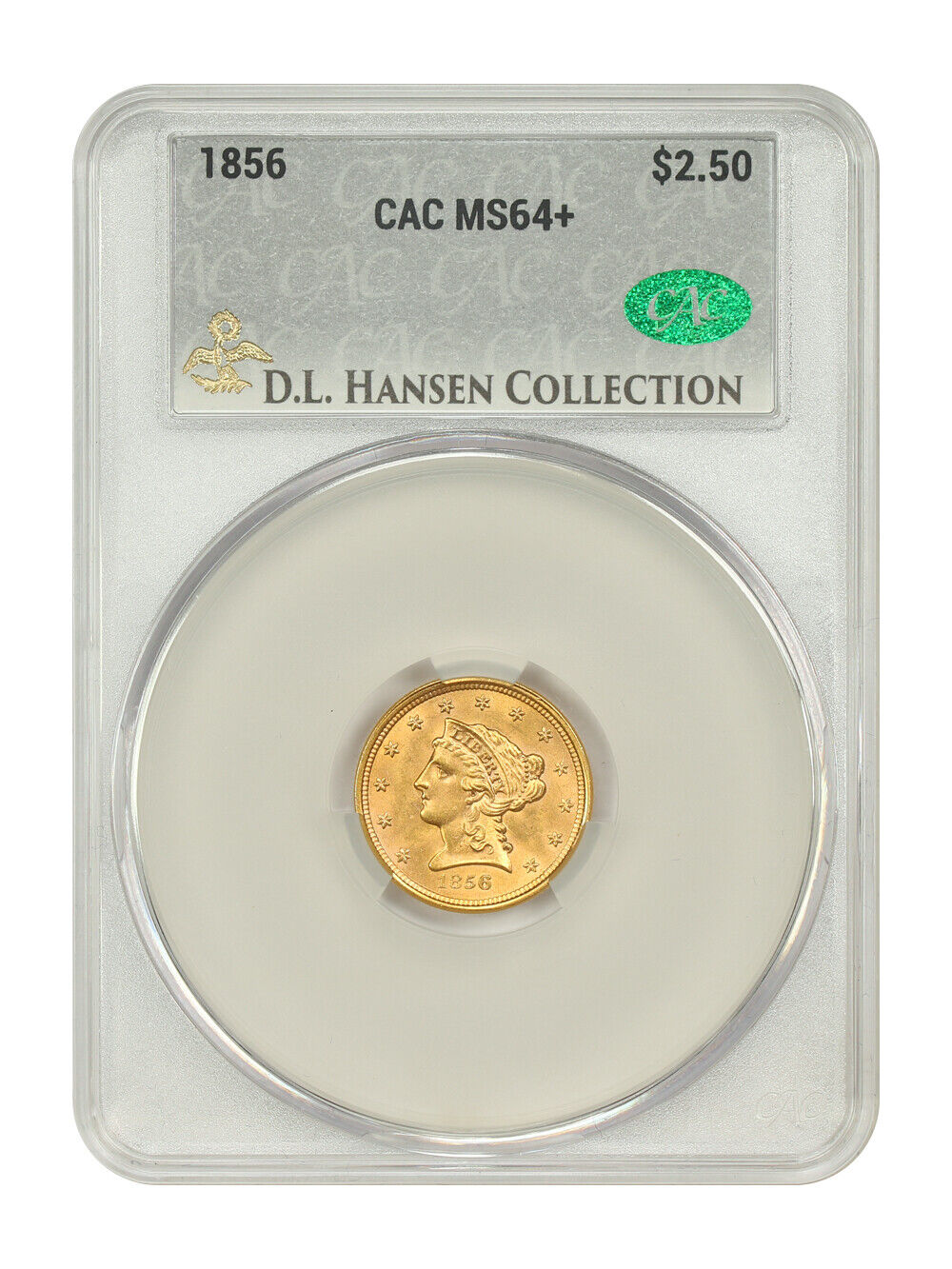 1856 $2.50 CACG MS64+ ex: D.L. Hansen - Liberty Head $2.5