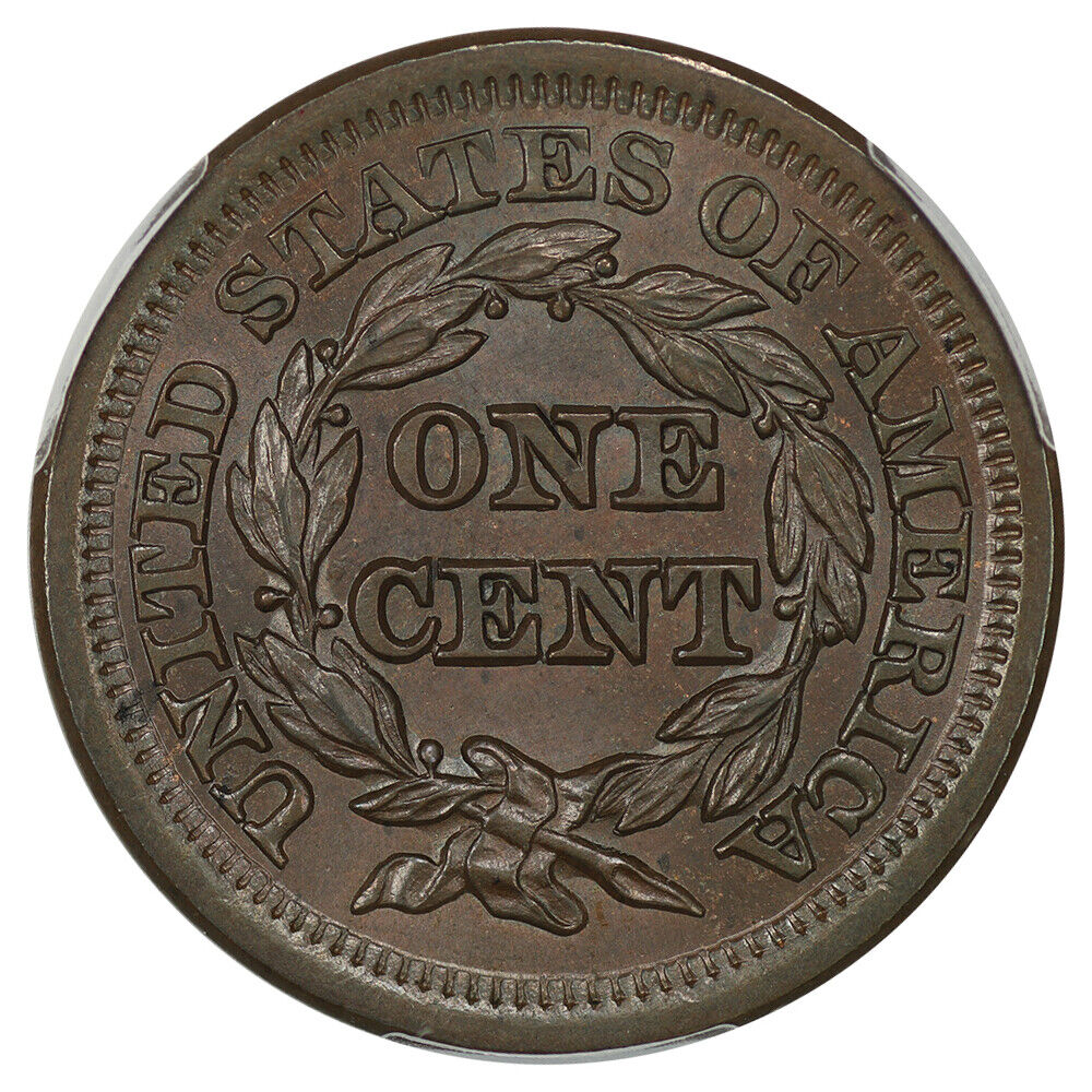 1851 1c PCGS MS65 BN (N-43) ex: D.L. Hansen