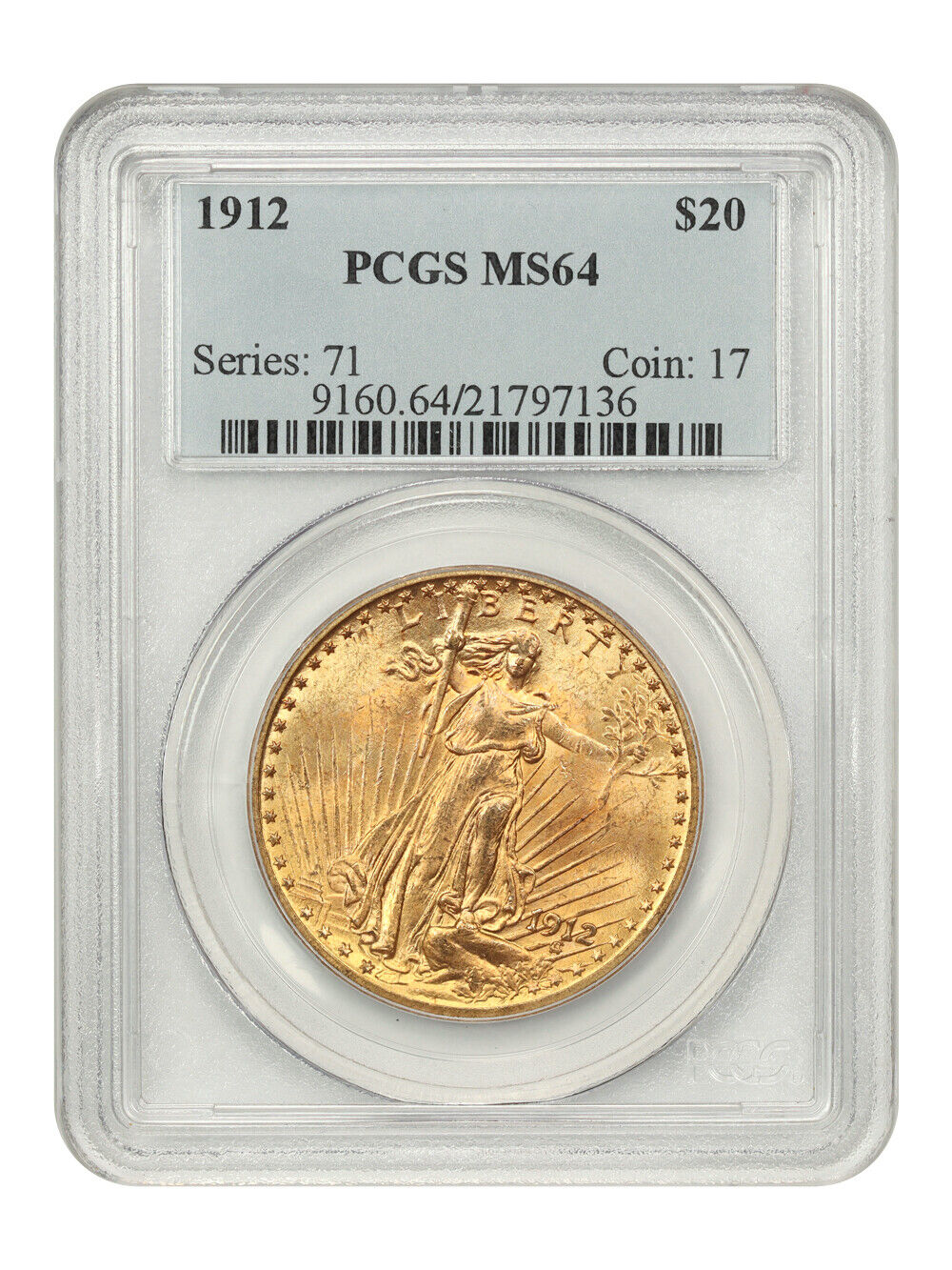 1912 $20 PCGS MS64