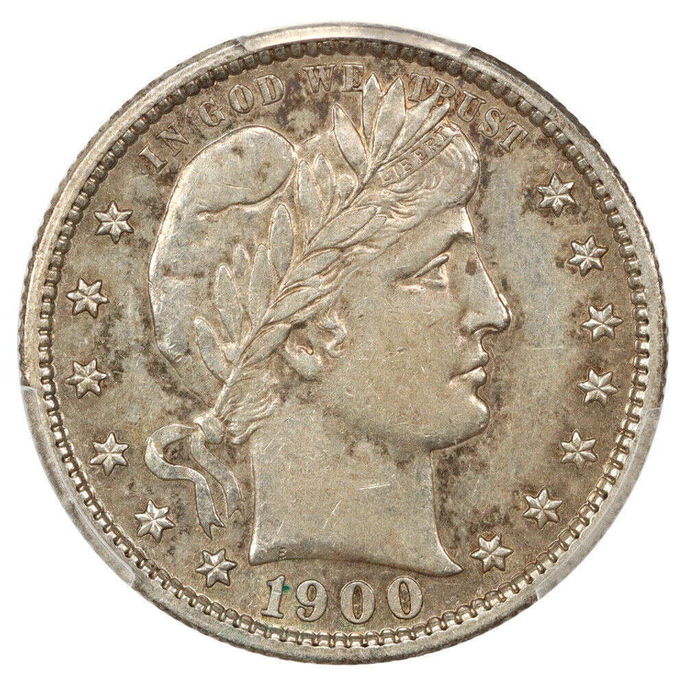 1900-S 25C PCGS AU53 - Barber Quarter