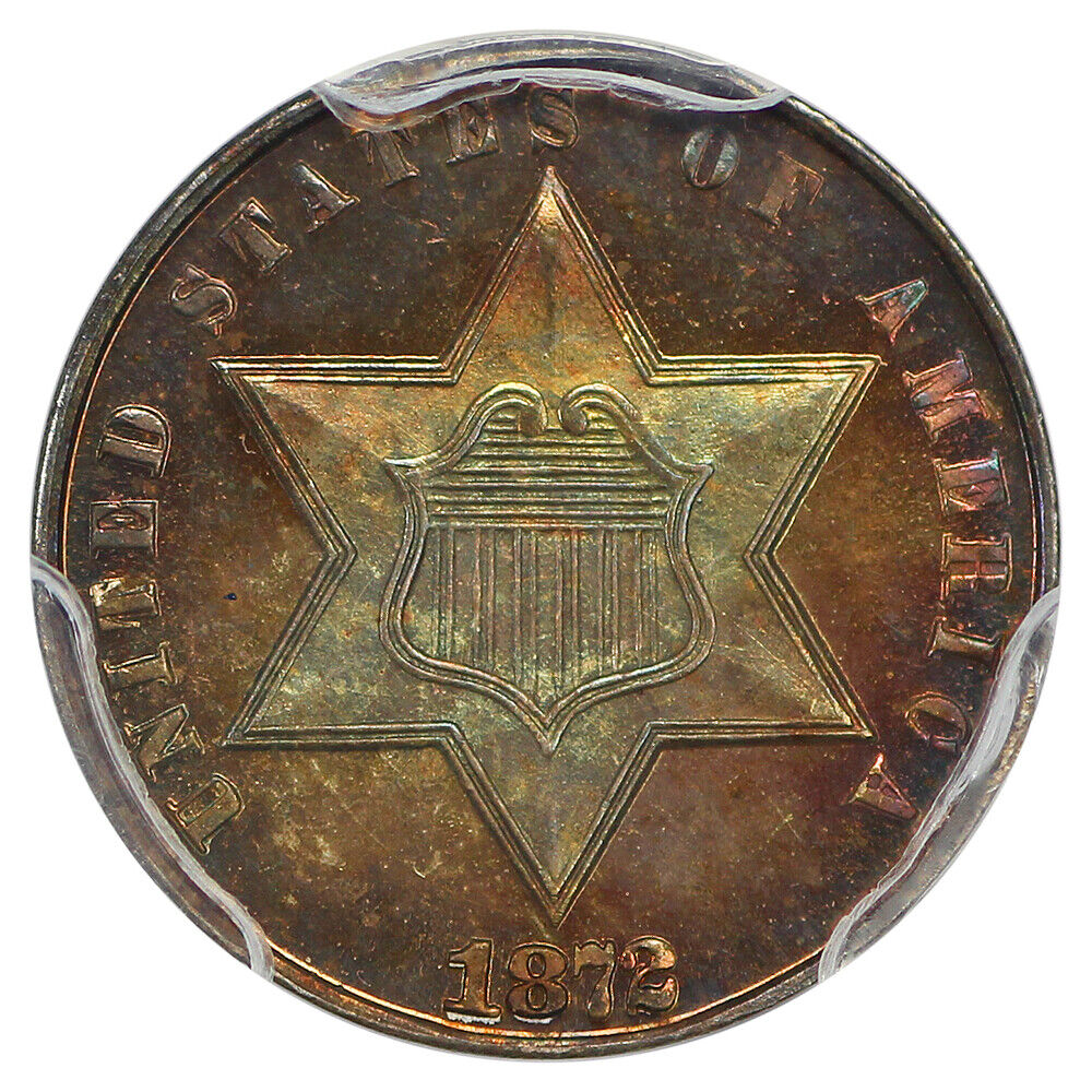 1872 3CS PCGS/CAC PR67+ ex: D.L. Hansen