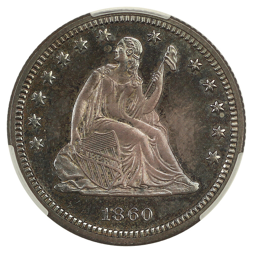 1860 25C CACG PR65 ex: D.L. Hansen - Liberty Seated Quarter