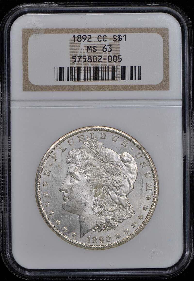 1892-CC Morgan Dollar S$1 NGC MS63