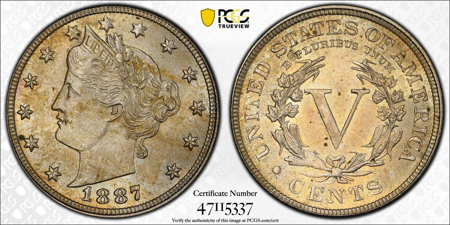 1887 P Liberty Head Nickel PCGS MS-64