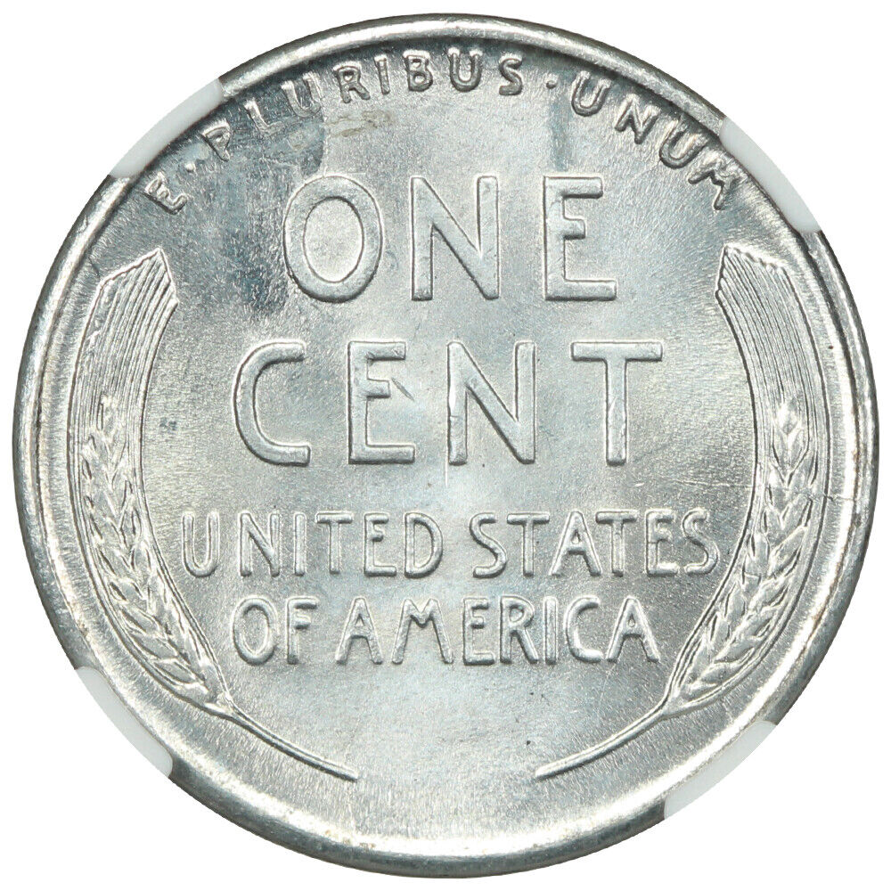 1943 1C NGC MS67 - Lincoln Cent (Wheat Reverse) - WW2 Steel Cent