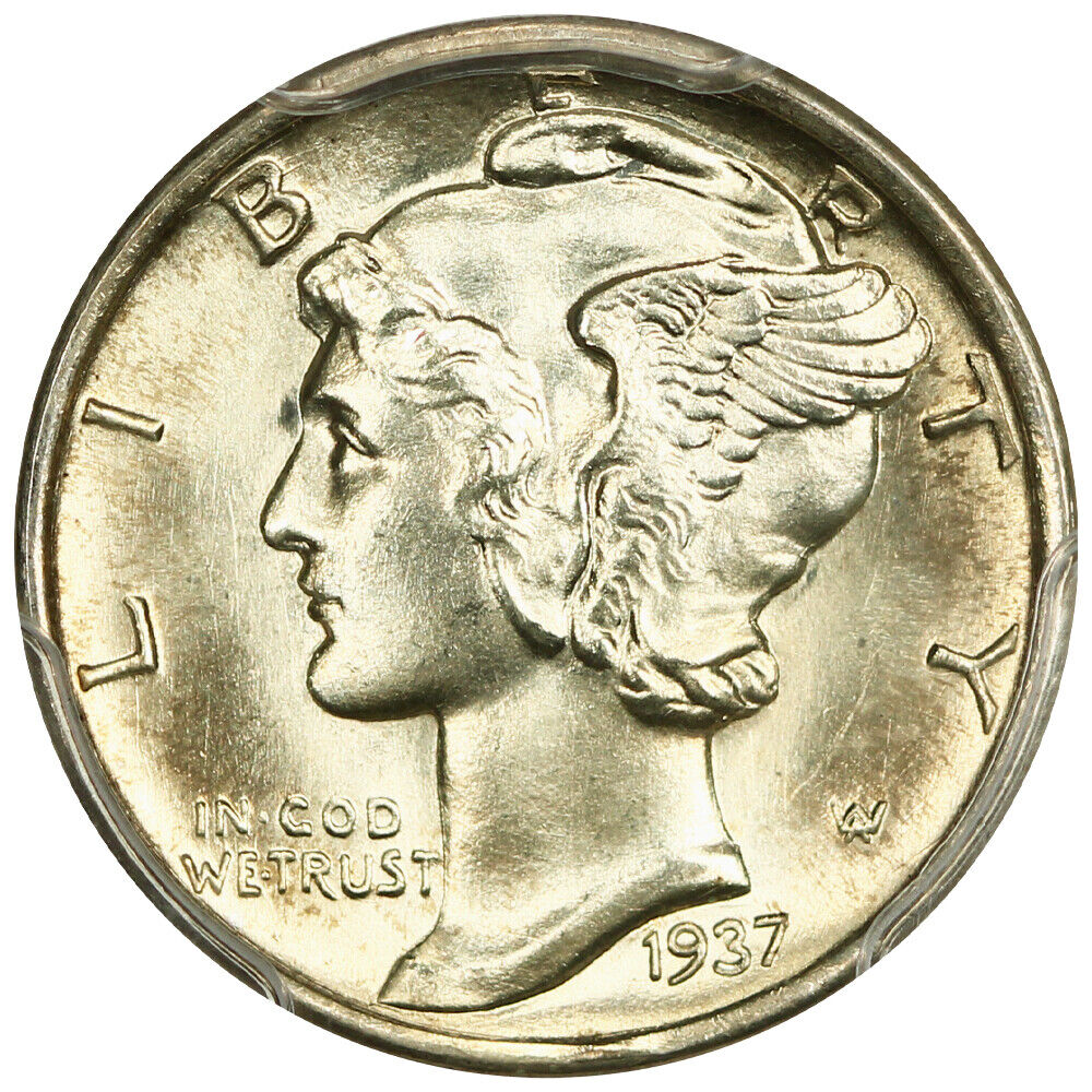 1937-S 10C PCGS MS67FB - Mercury Dime - Better S-Mint
