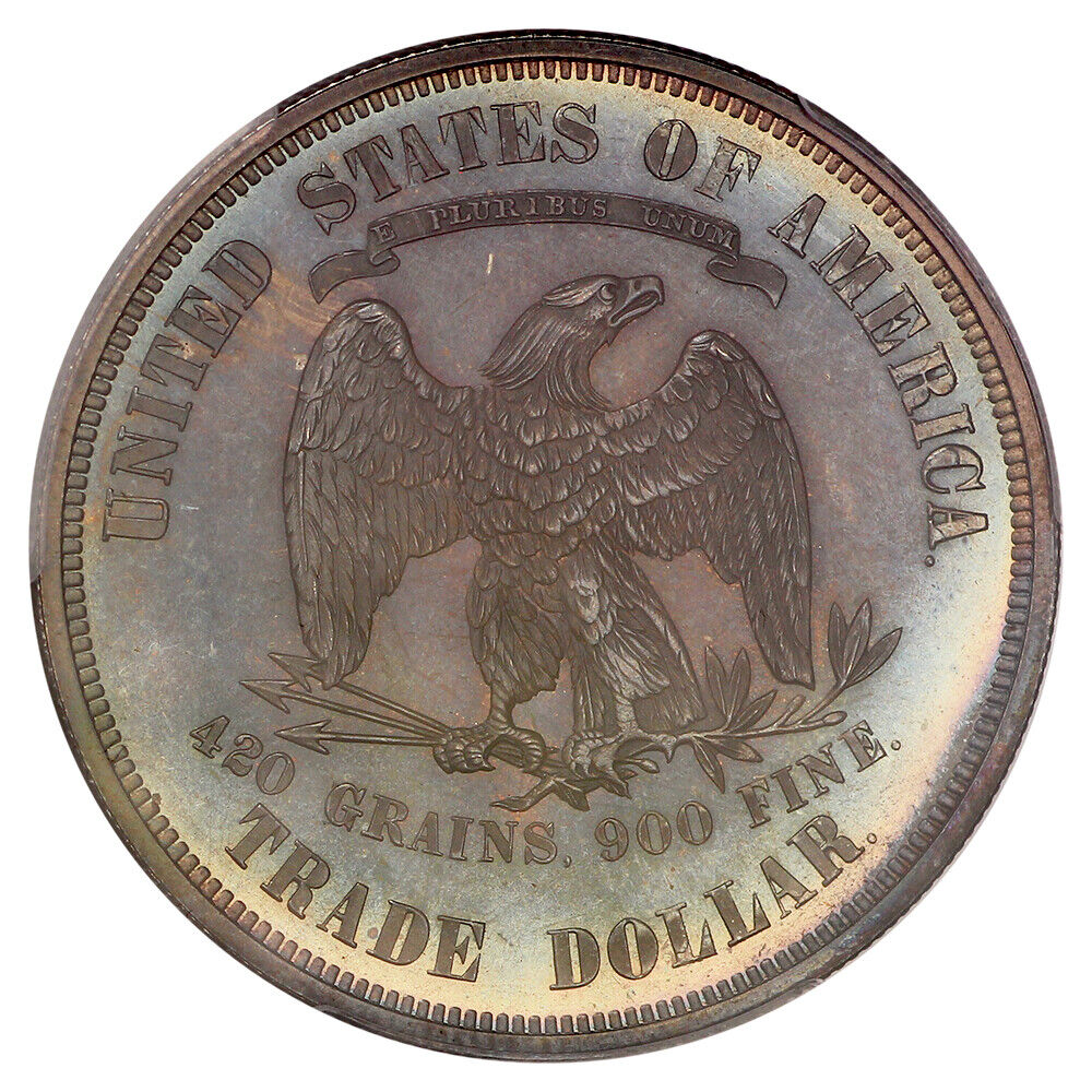 1874 Trade $1 PCGS/CAC PR66+ ex: D.L. Hansen