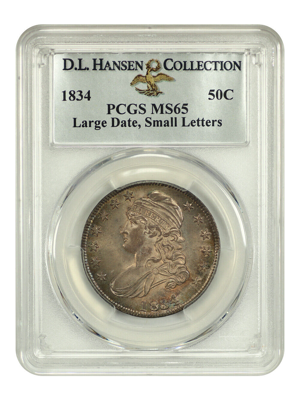 1834 50C PCGS MS65 (Large Date, Small Letters) ex: D.L. Hansen