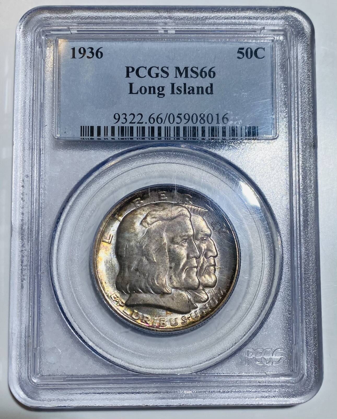 1936 Long Island PCGS MS-66 some Rainbow Toning