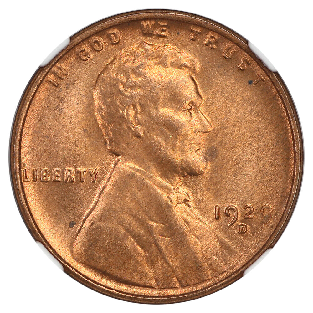 1929-D 1C NGC MS66RD - Lincoln Cent (Wheat Reverse)