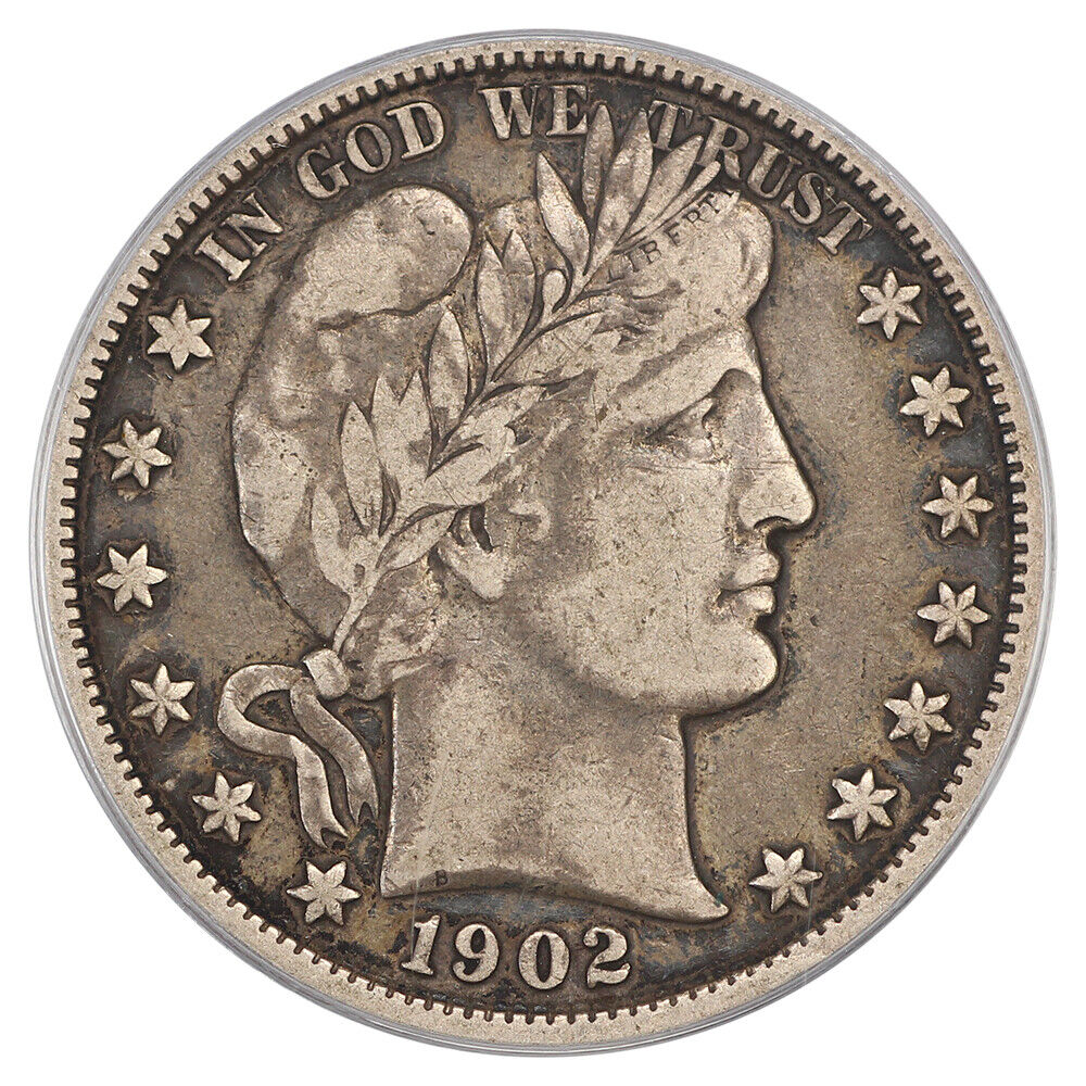 1902 50C PCGS VF25 - Barber Half Dollar