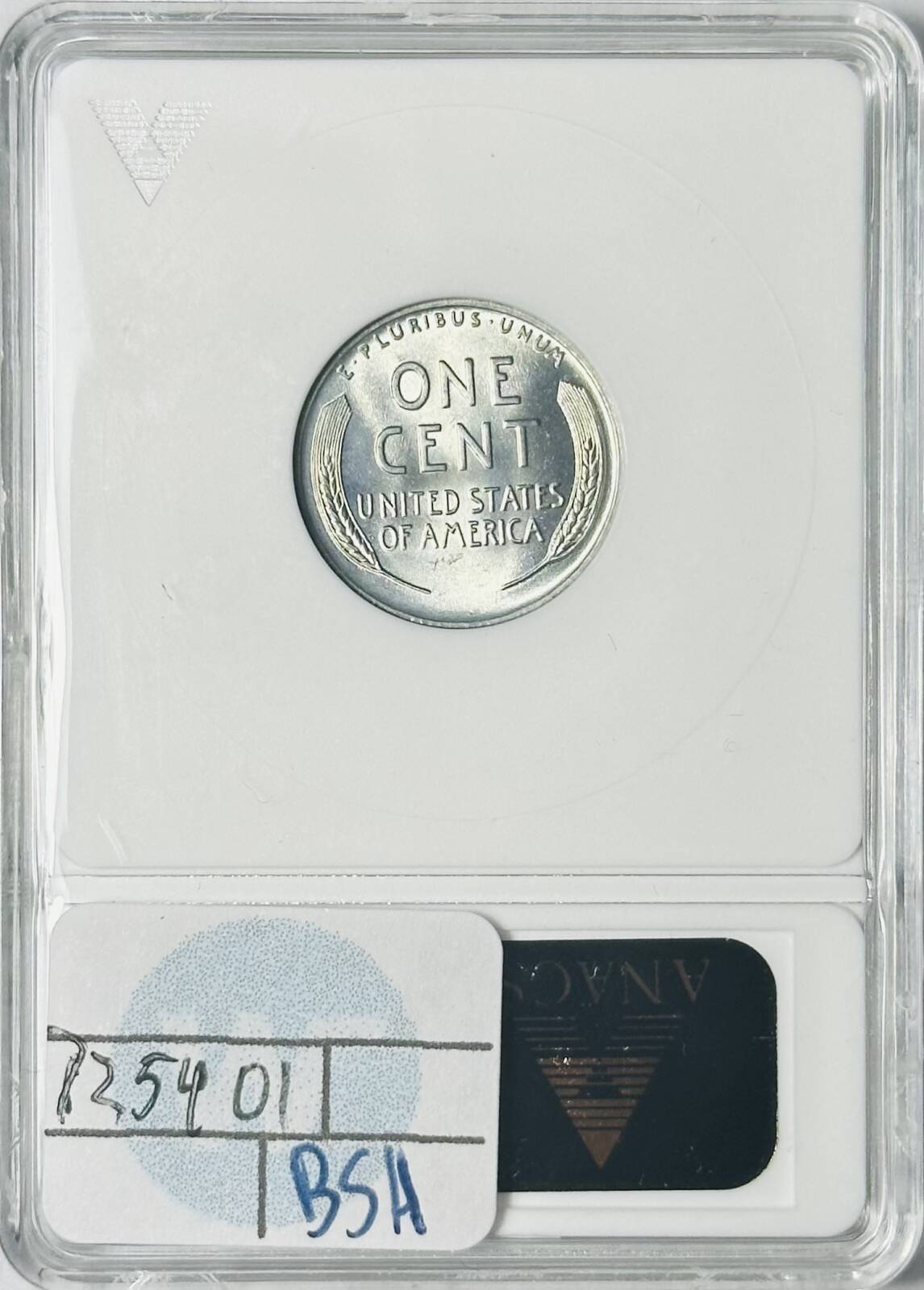 1943 D Steel Small Cents Lincoln, Wheat Ears ANACS MS-67