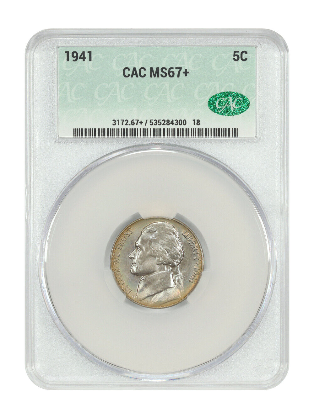 1941 5C CACG MS67+ - Jefferson Nickel - Low Pop!