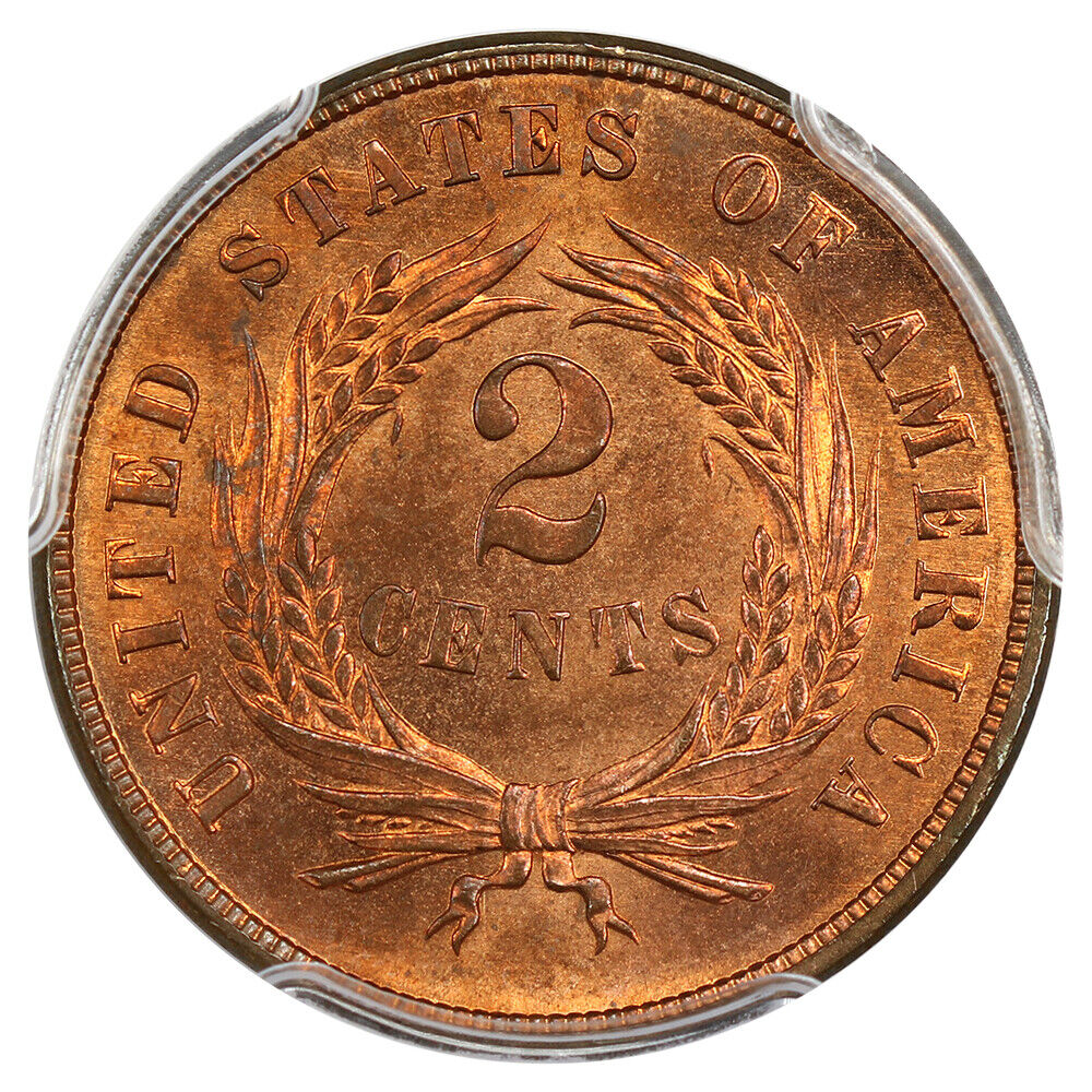 1868 2c PCGS MS65RD ex: D.L. Hansen