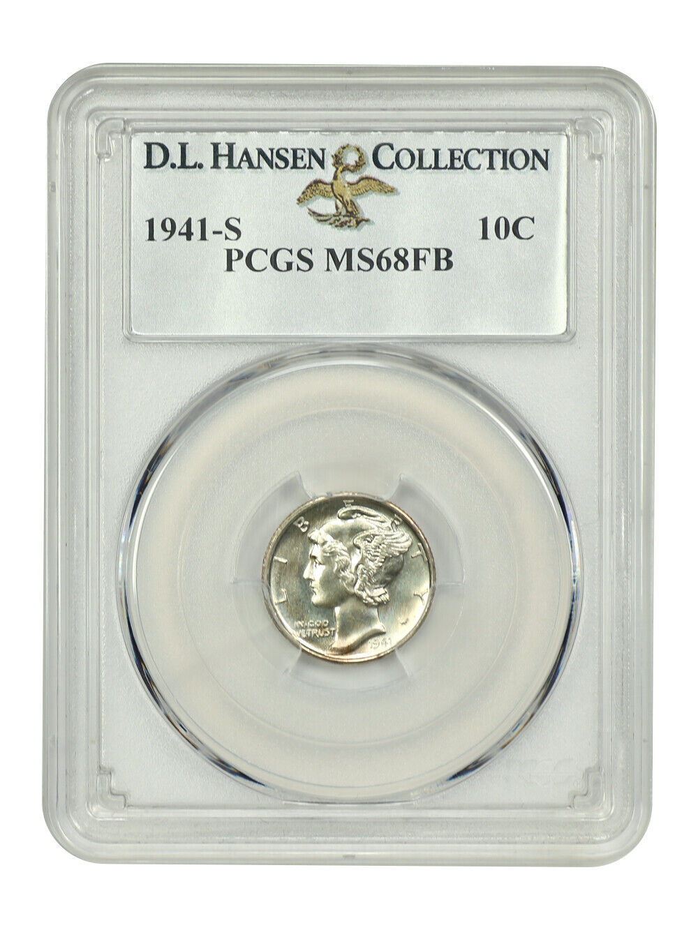 1941-S 10C PCGS MS68FB ex: D.L. Hansen