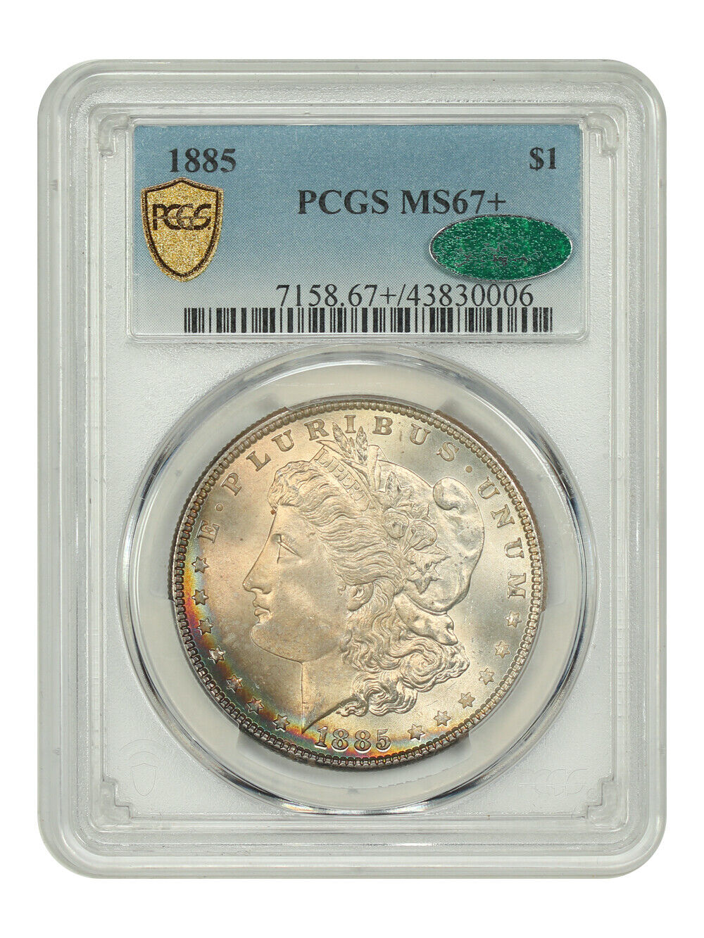 1885 $1 PCGS/CAC MS67+ - Morgan Dollar