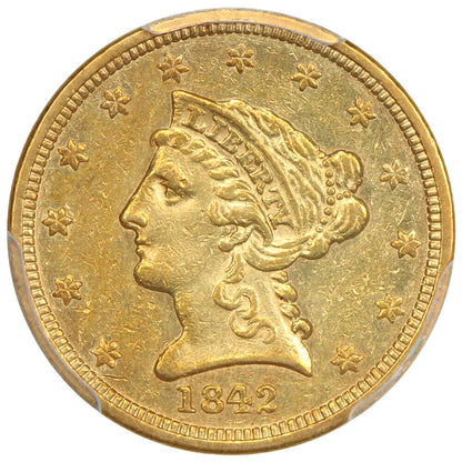 1842 $2.50 PCGS AU55 ex: D.L. Hansen - Liberty Head $2.5