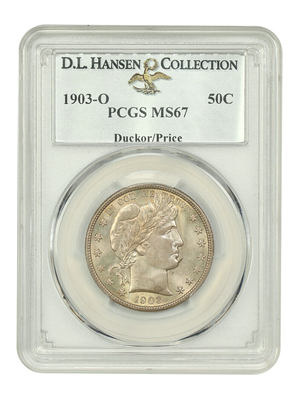 1903-O 50C PCGS MS67 ex: D.L. Hansen/Duckor/Price - Barber Half Dollar