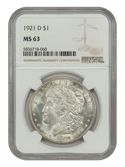 1921-D $1 NGC MS63 - Morgan Dollar