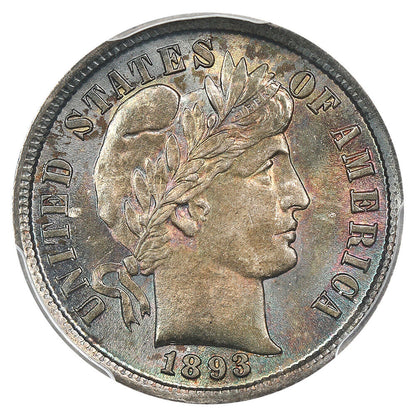 1893 10c PCGS MS67 ex: D.L. Hansen