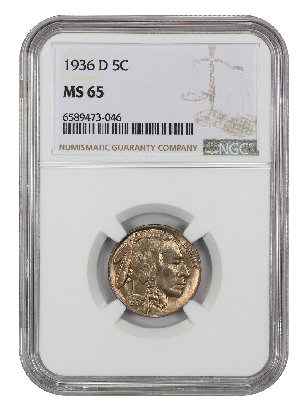 1936-D 5C NGC MS65