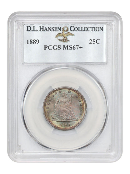 1889 25C PCGS MS67+ ex: D.L. Hansen