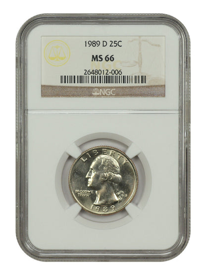 1989-D 25C NGC MS66 - Washington Quarter