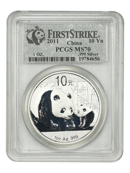 China: 2011 10Yn Silver Panda PCGS MS70 (First Strike) - Other