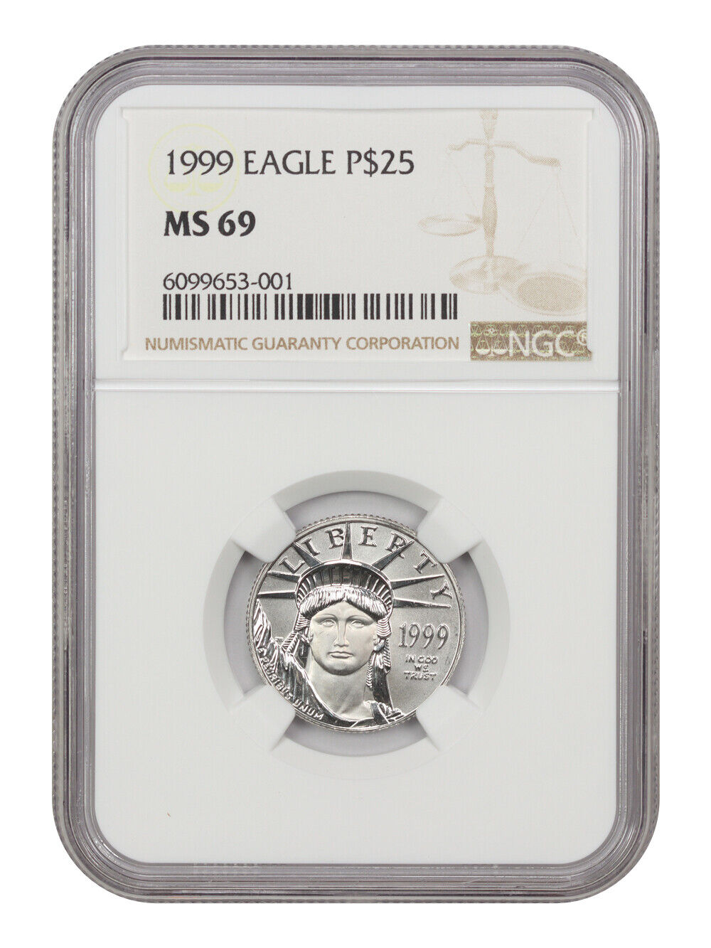 1999 Platinum Eagle $25 NGC MS69