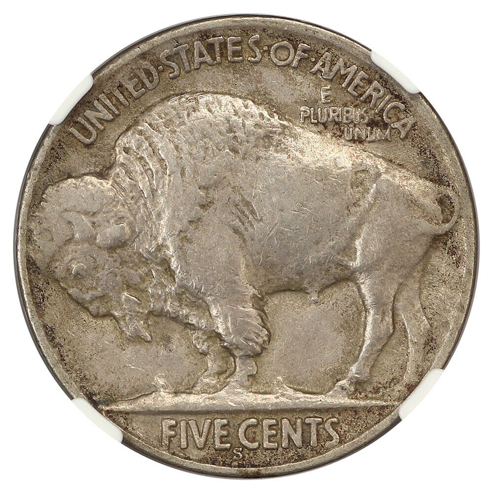 1925-S 5C NGC XF45 (2 Feathers) - Buffalo Nickel - Rare Variety