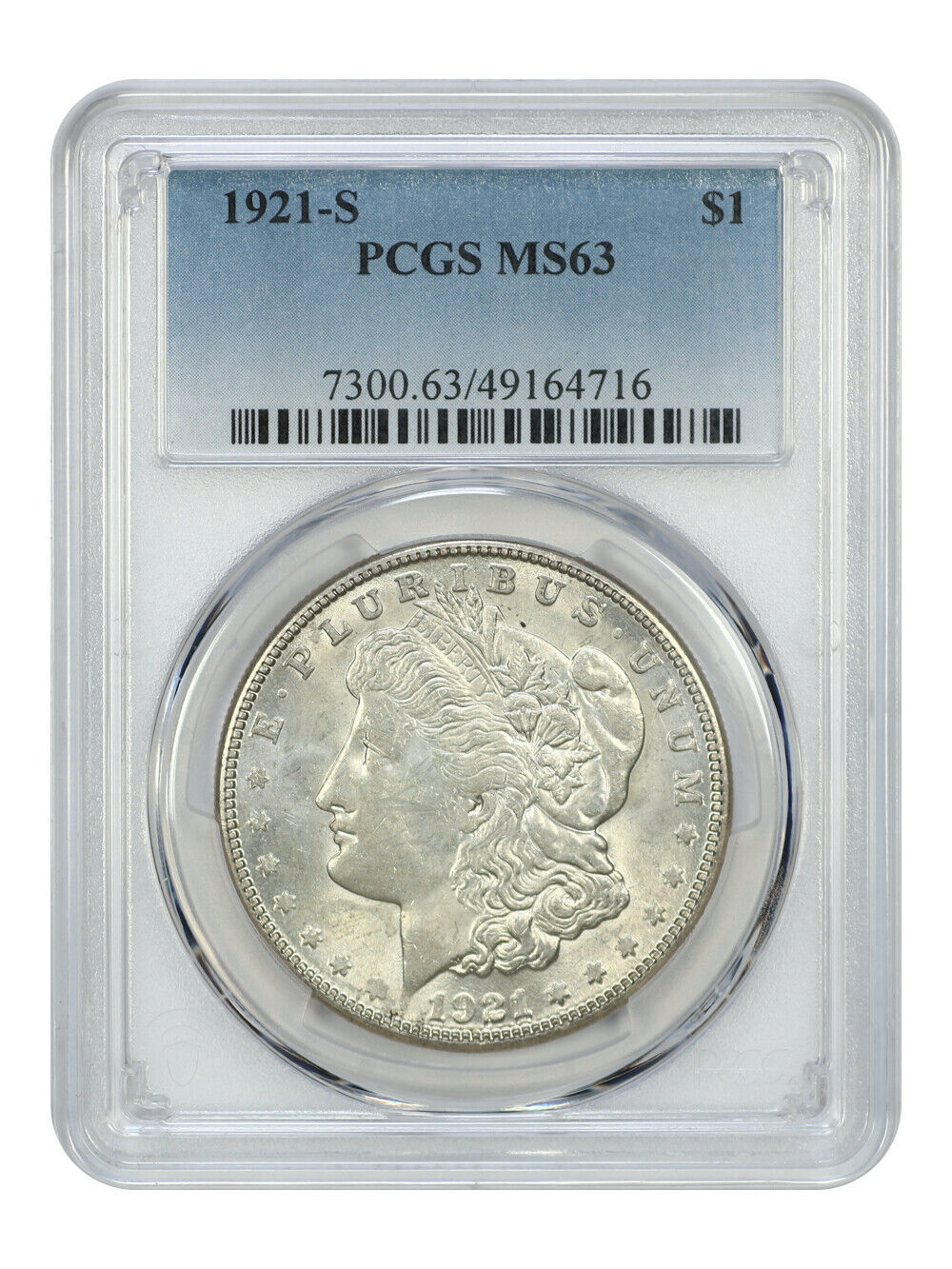 1921-S $1 PCGS MS63 - Morgan Dollar - Popular Final Year S-Mint Morgan