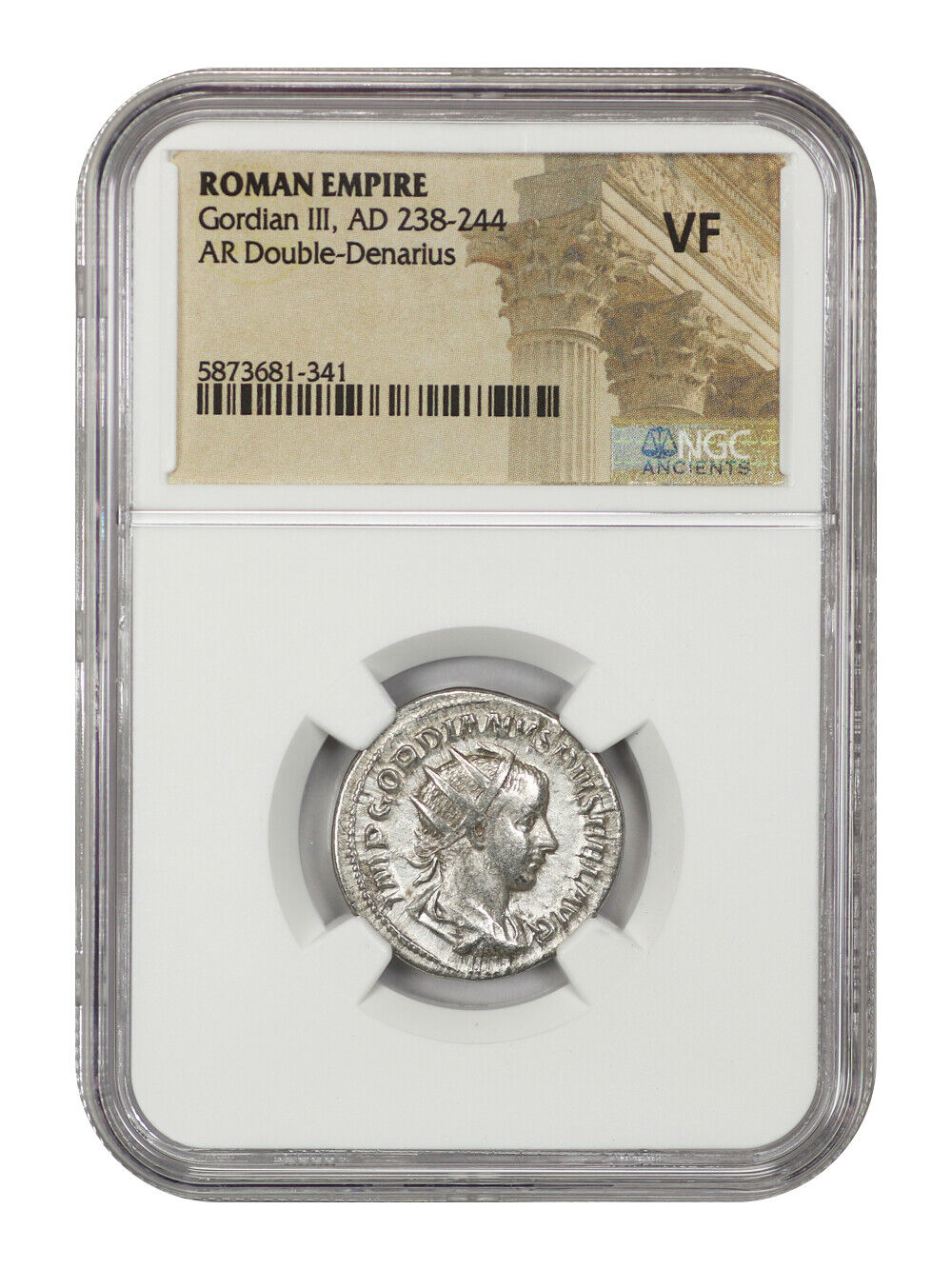 Ancient Roman: Gordian III (AD 238-244) AR Double-Denarius NGC VF