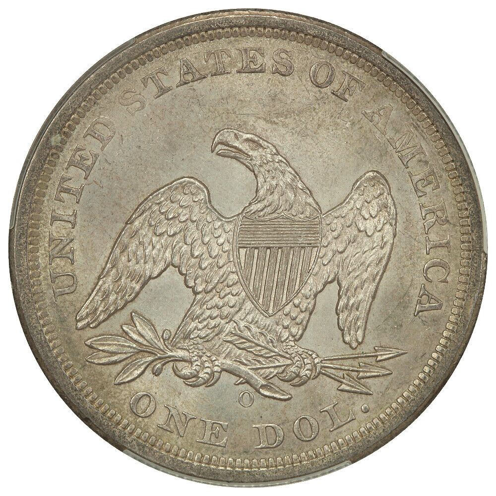 1860-O $1 CACG MS64 ex: D.L. Hansen - Liberty Seated Dollar