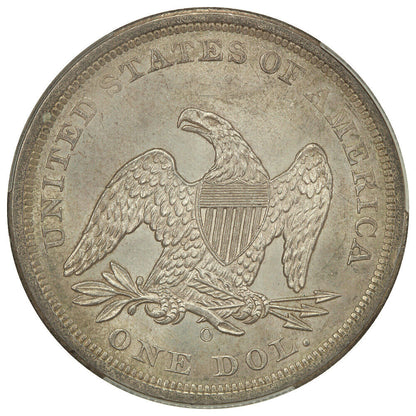 1860-O $1 CACG MS64 ex: D.L. Hansen - Liberty Seated Dollar