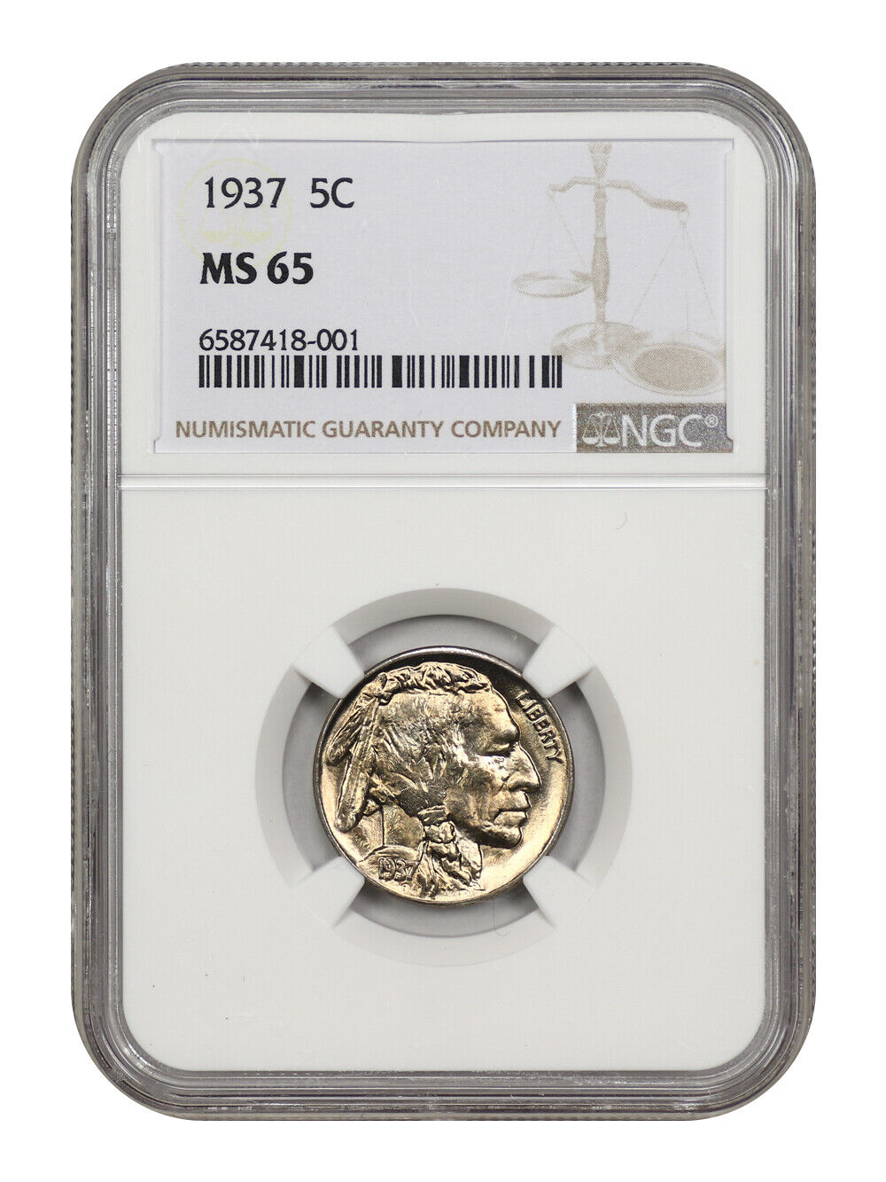 1937 5C NGC MS65