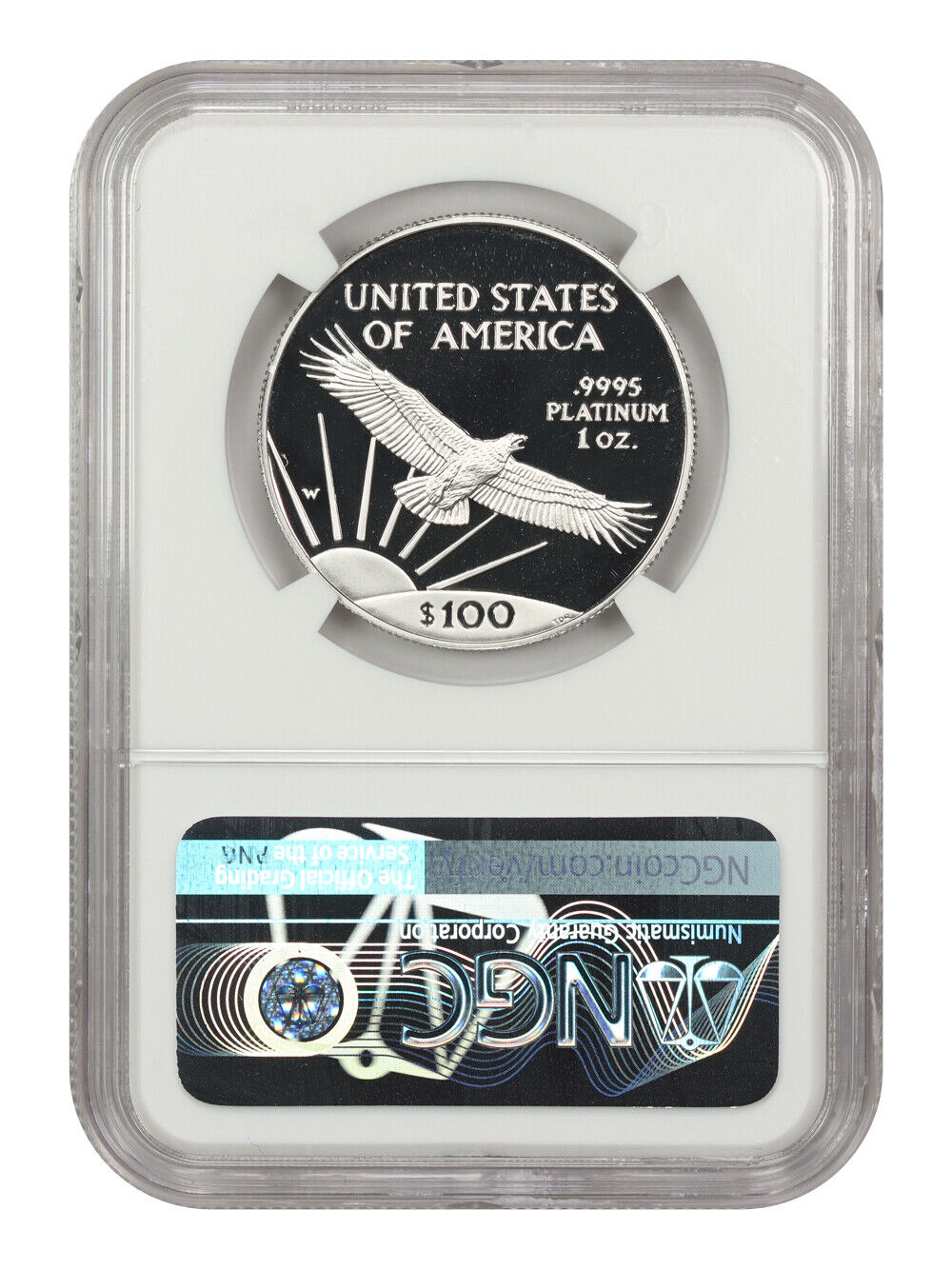 Mint Error: 1997-W Platinum Eagle $100 NGC Proof 69 UCAM (Obverse Struck Thru)