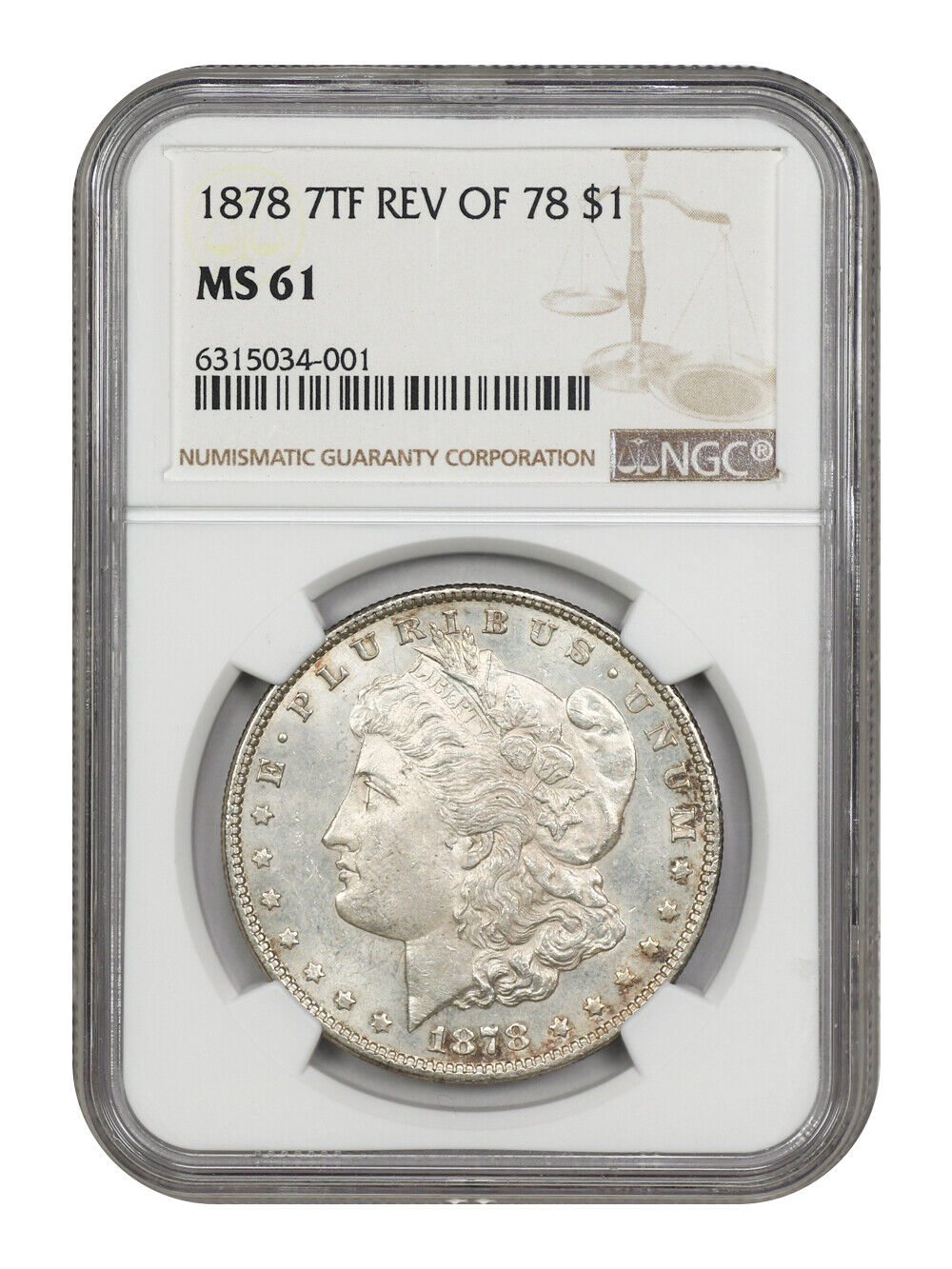 1878 7TF $1 NGC MS61 (Reverse of 1878)