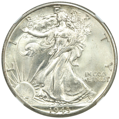 1943-D 50C NGC MS67 - Walking Liberty Half Dollar