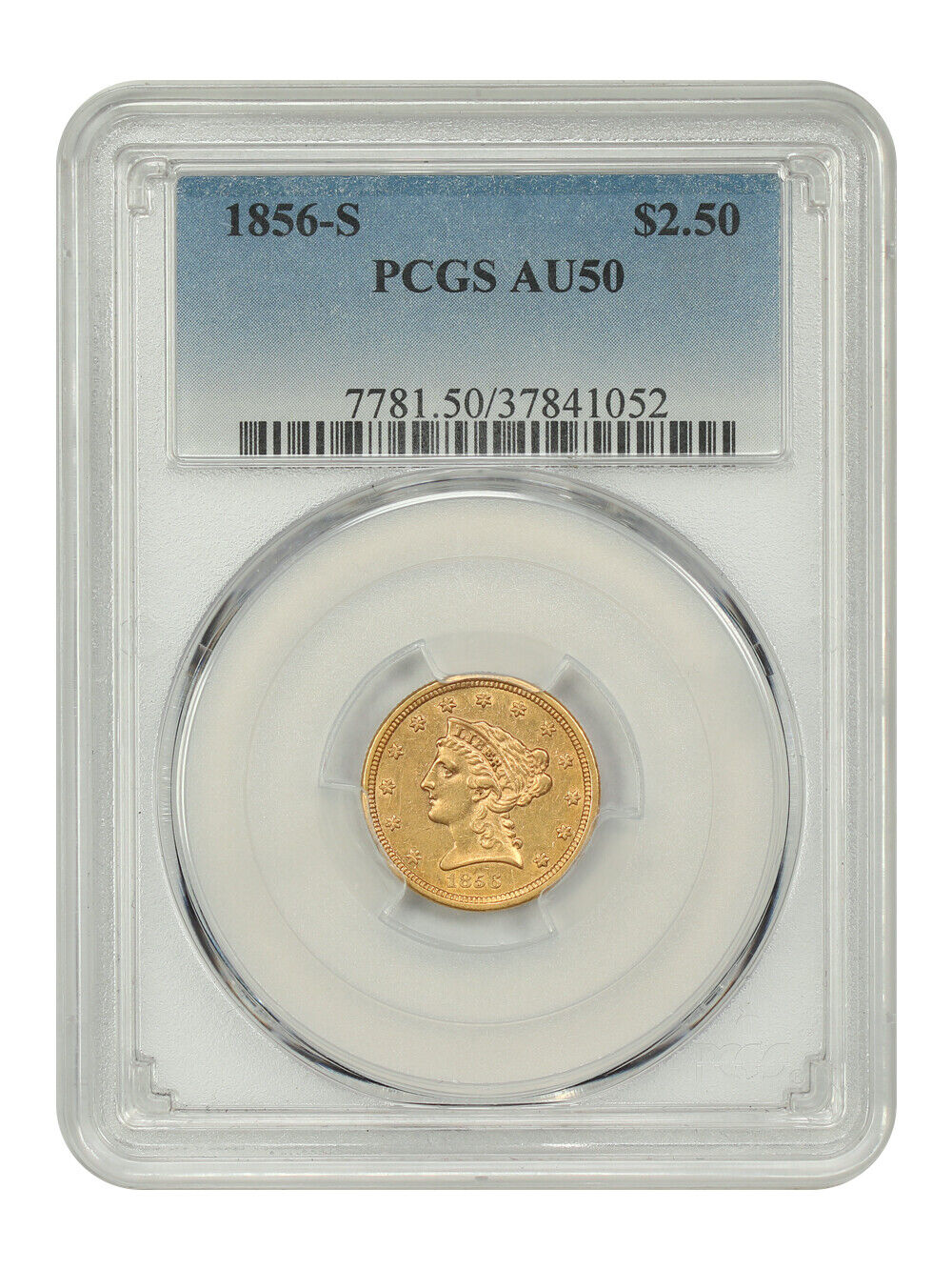 1856-S $2.50 PCGS AU50 - Liberty Head $2.5