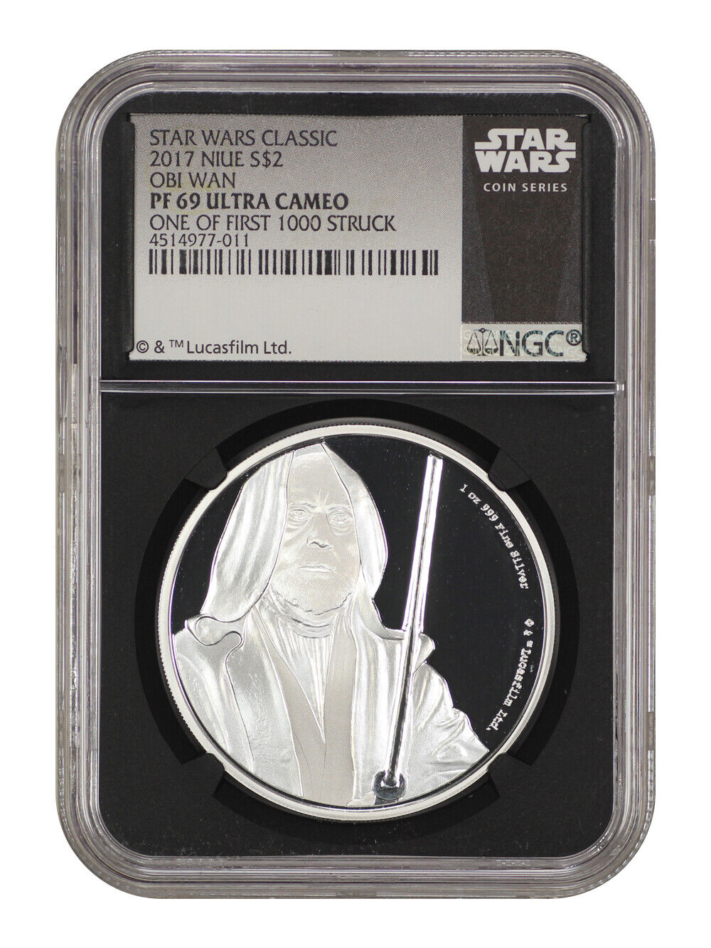 Niue: 2017 Star Wars Obi-Wan $2 NGC Proof 69 UCAM (One of First 1000 Struck)